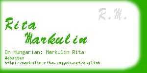 rita markulin business card